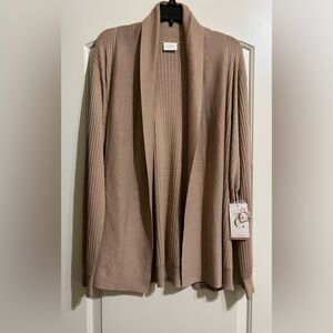 NWT Cyrus Brown “Toffee” Women’s Open Front Cardigan Size XL
